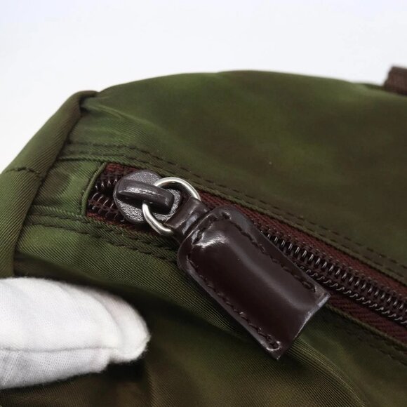 PRADA Tote Bag Nylon Khaki Silver Auth - Picture 7 of 15